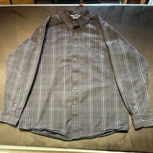 ARIAT PRO SERIES Men's Large Long Sleeve Button Down Shirt Gray With Striping